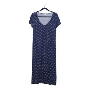 Old Navy Polka Dot White and Navy Maxi Dress Size Medium